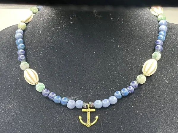 Men's Tree Agate Anchor Necklace - Image 4
