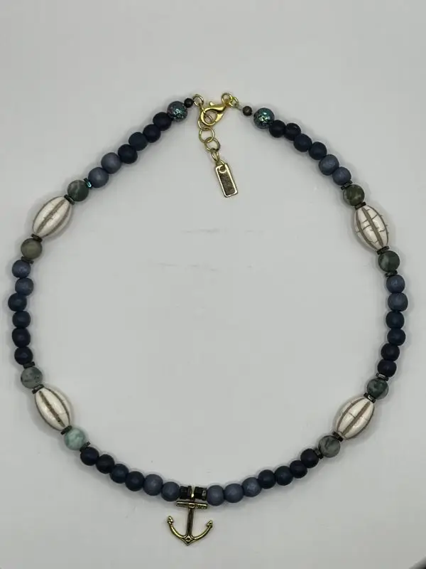 Men's Tree Agate Anchor Necklace - Image 3