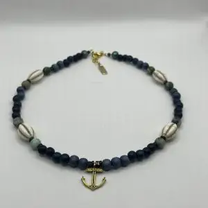 Men's Tree Agate Anchor Necklace