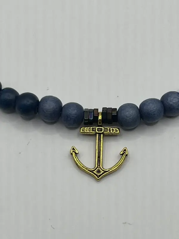 Men's Tree Agate Anchor Necklace - Image 6