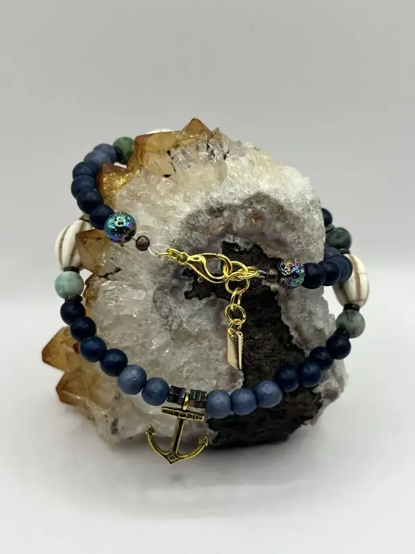 Men's Tree Agate Anchor Necklace - Image 5