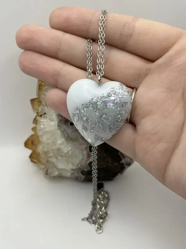 Faux Pearl Druzy Heart - Image 5