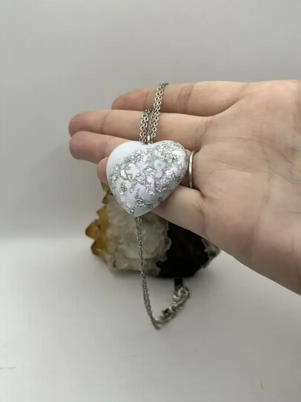 Faux Pearl Druzy Heart - Image 6