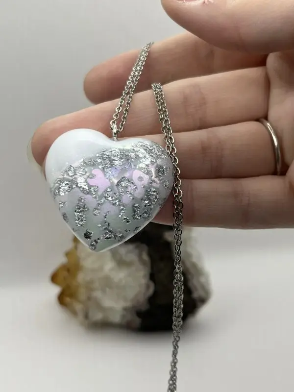 Faux Pearl Druzy Heart - Image 3
