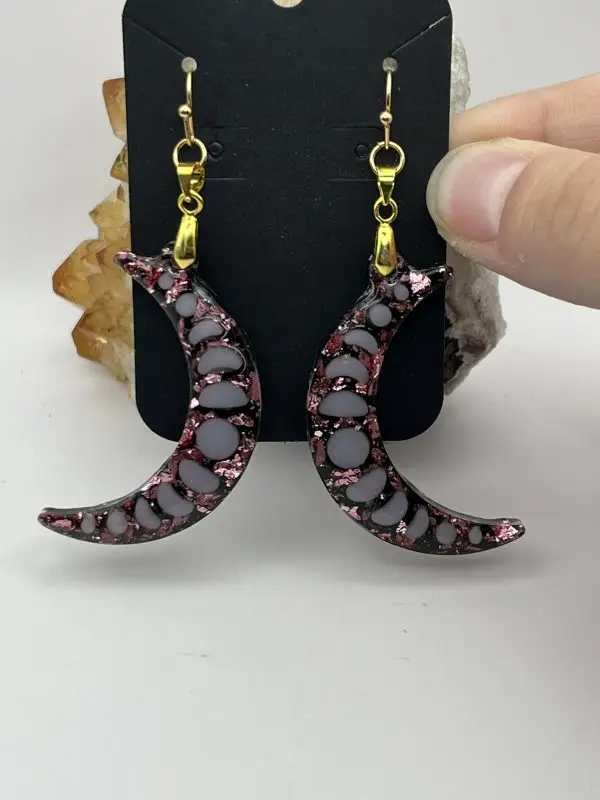 Moon Fazes & Roses Earrings - Image 5