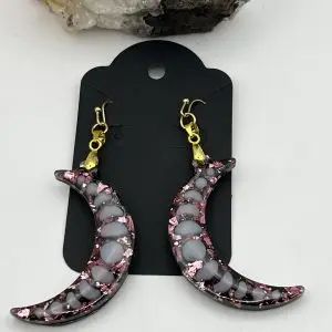 Moon Fazes & Roses Earrings