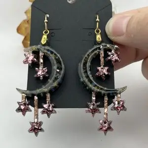 Bubbles & Rose Gold Celestial Earrings