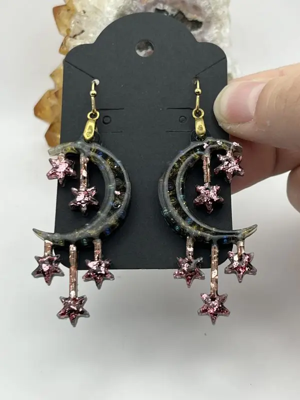 Bubbles & Rose Gold Celestial Earrings