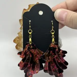 Gold, Pink & Orange Ghost Earrings