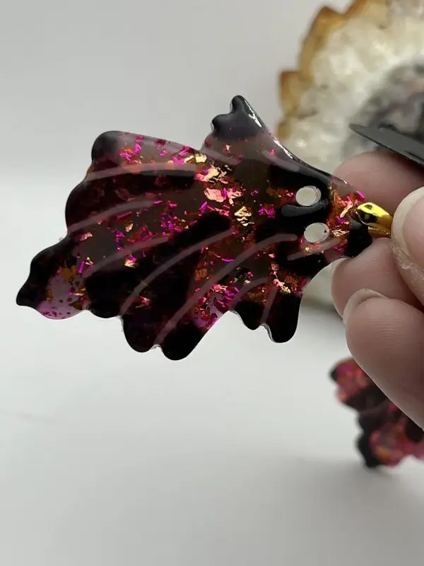 Gold, Pink & Orange Ghost Earrings - Image 6