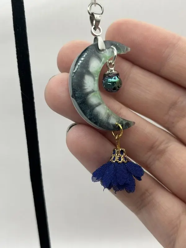Crescent Moon Dangle Earrings - Image 4