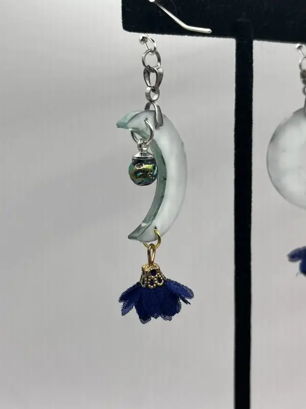 Crescent Moon Dangle Earrings - Image 6