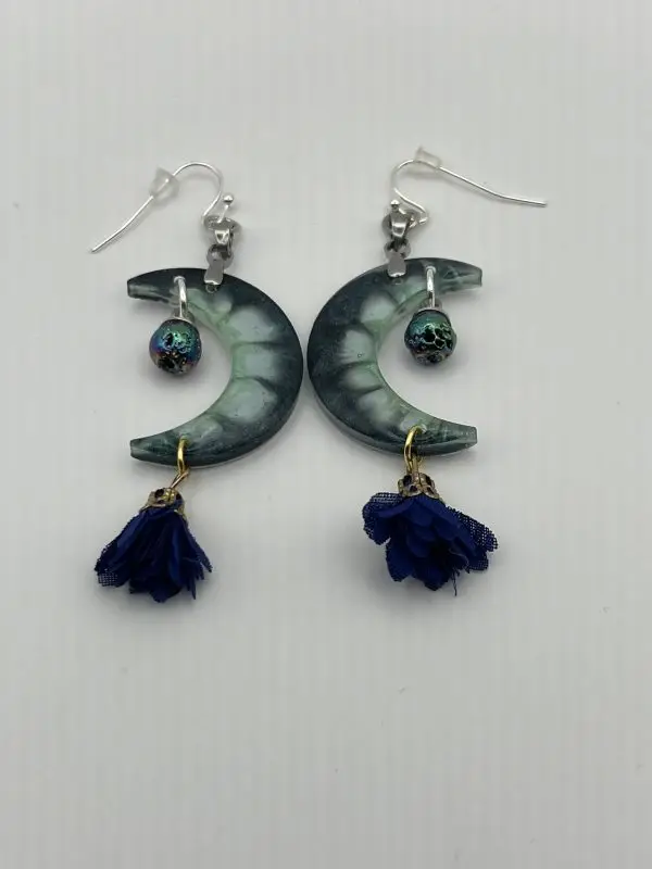 Crescent Moon Dangle Earrings