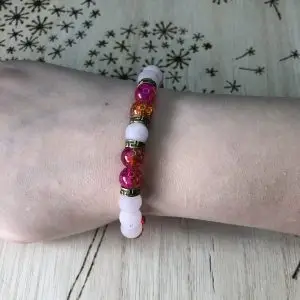 Rose quartz & Bronze Stretch Bracelet