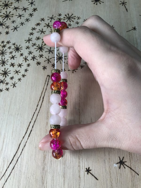 Rose quartz & Bronze Stretch Bracelet - Image 8