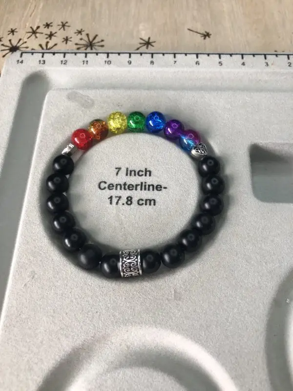 Chakra Onyx Protection Stretch Bracelet - Image 3