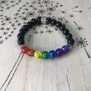 Chakra Onyx Protection Stretch Bracelet