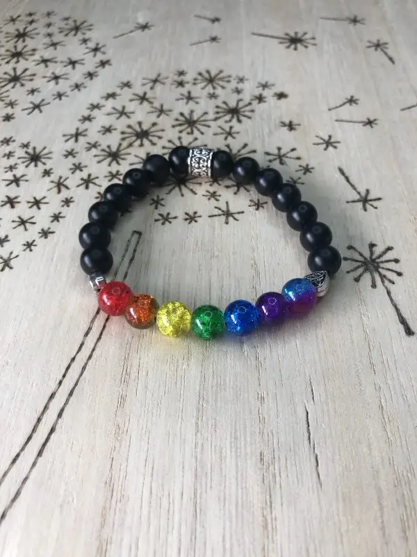 Chakra Onyx Protection Stretch Bracelet