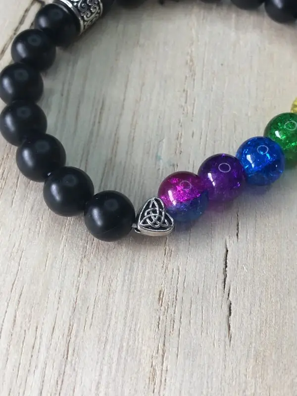 Chakra Onyx Protection Stretch Bracelet - Image 8