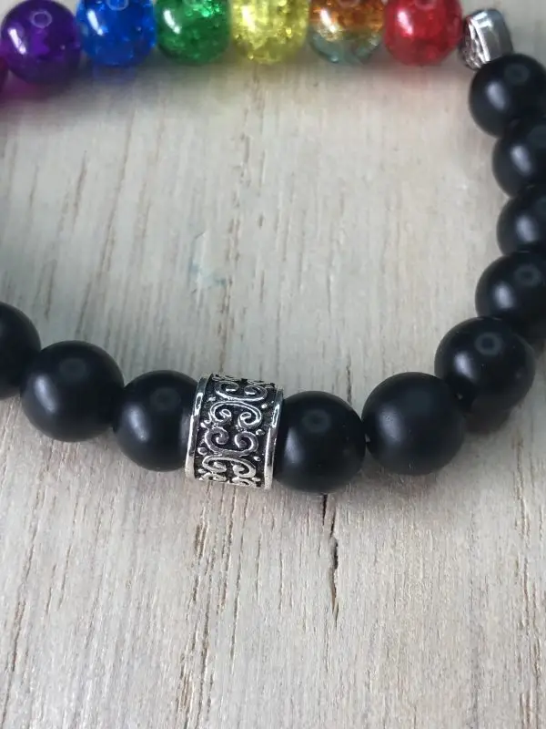 Chakra Onyx Protection Stretch Bracelet - Image 9