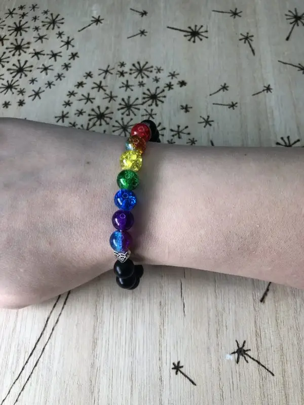 Chakra Onyx Protection Stretch Bracelet - Image 5