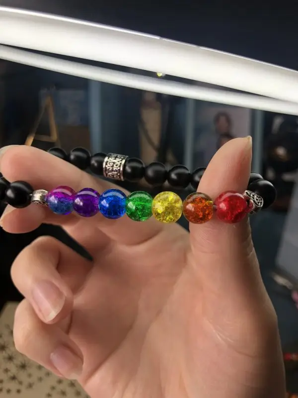 Chakra Onyx Protection Stretch Bracelet - Image 4