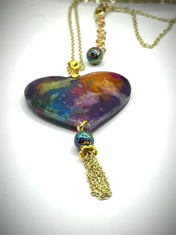 Stained Glass Heart and Gold Chains - Image 6