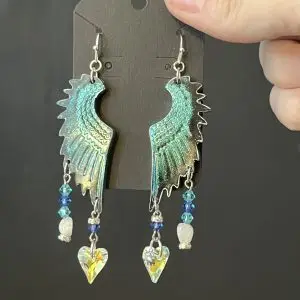 Swarovski Moonstone Dark Angel Wing Earrings