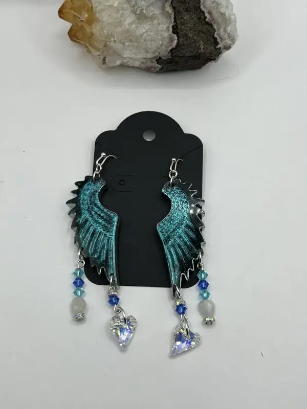 Swarovski Moonstone Dark Angel Wing Earrings - Image 5