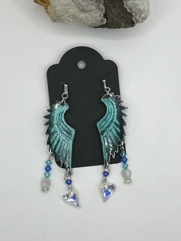 Swarovski Moonstone Dark Angel Wing Earrings - Image 6