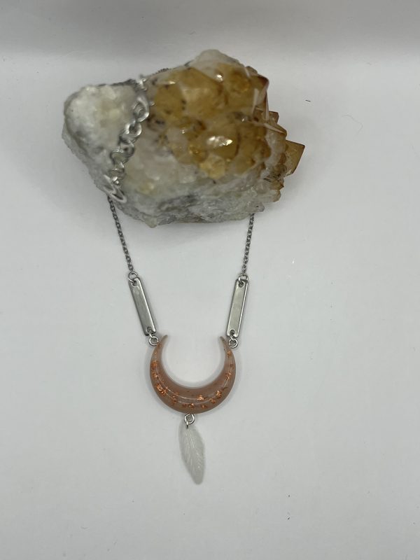 Crescent Moon & Feathers Necklace - Image 11