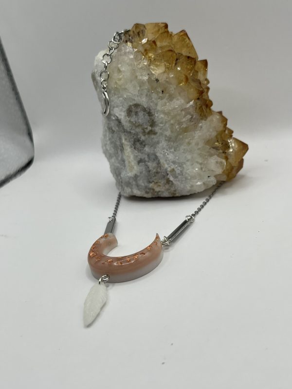 Crescent Moon & Feathers Necklace - Image 10