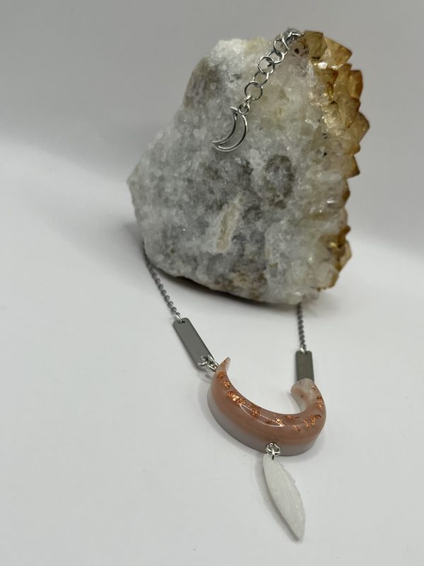 Crescent Moon & Feathers Necklace - Image 9