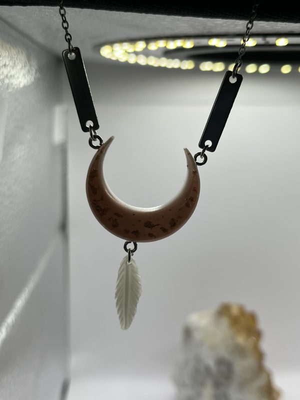 Crescent Moon & Feathers Necklace - Image 6