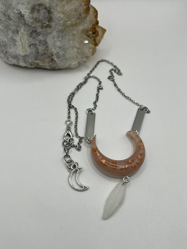 Crescent Moon & Feathers Necklace - Image 4