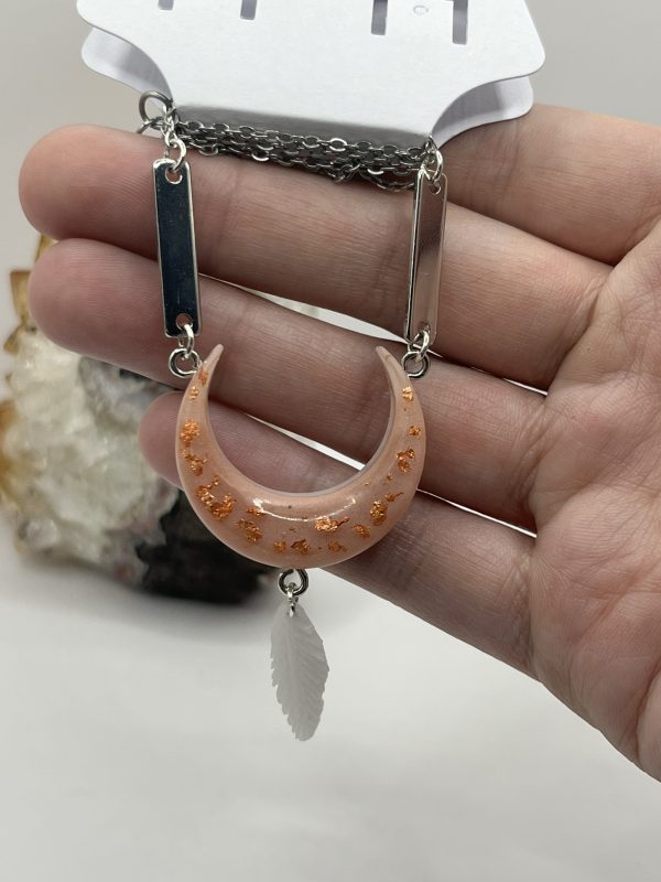 Crescent Moon & Feathers Necklace - Image 3
