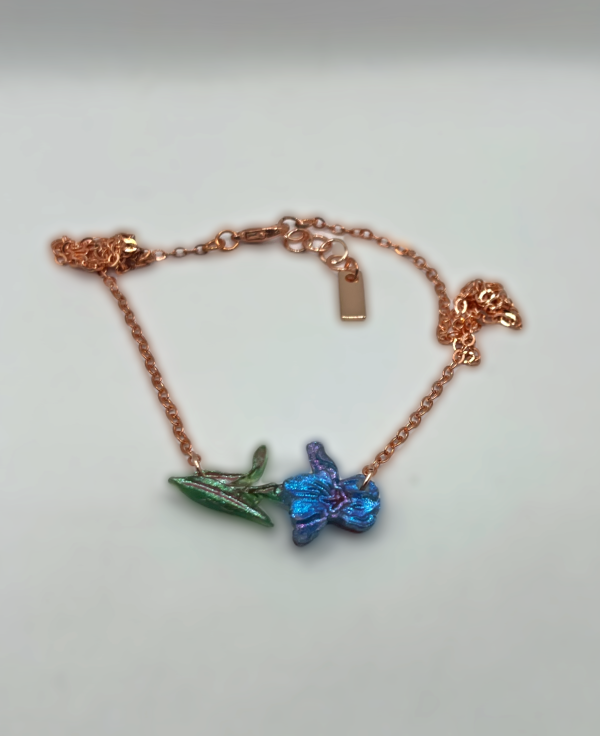 Purple/Blue minimalist Iris necklace