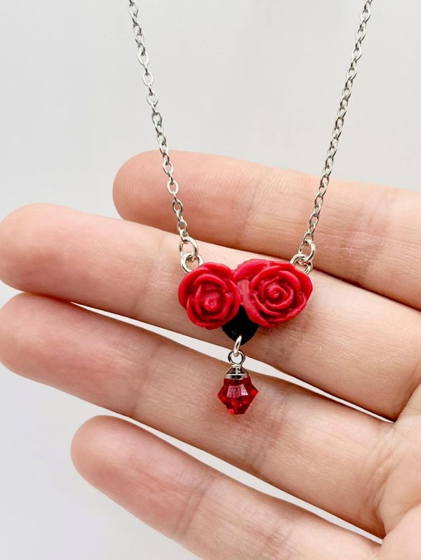 Red Rose Minimalist Necklace