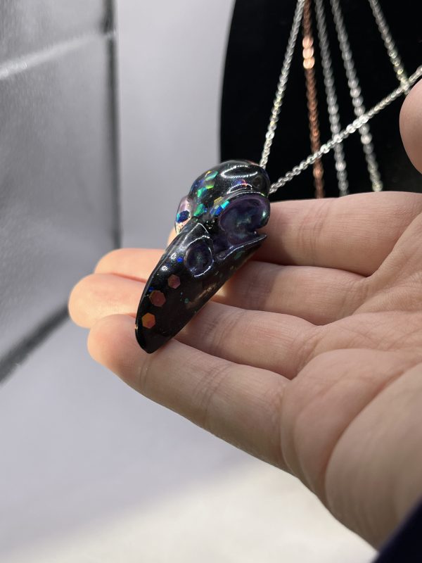 Stary Night Raven Skull Necklace - Image 3
