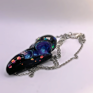 Stary Night Raven Skull Necklace