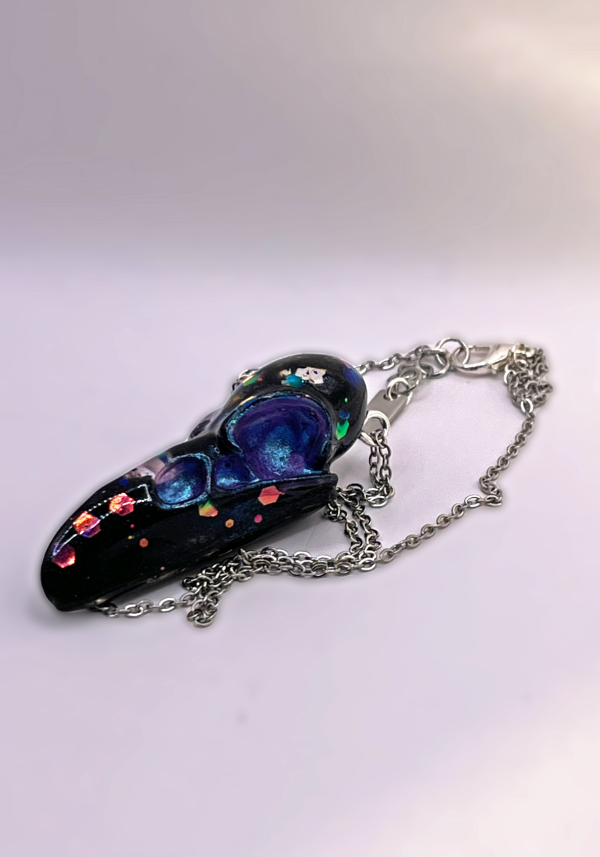 Stary Night Raven Skull Necklace