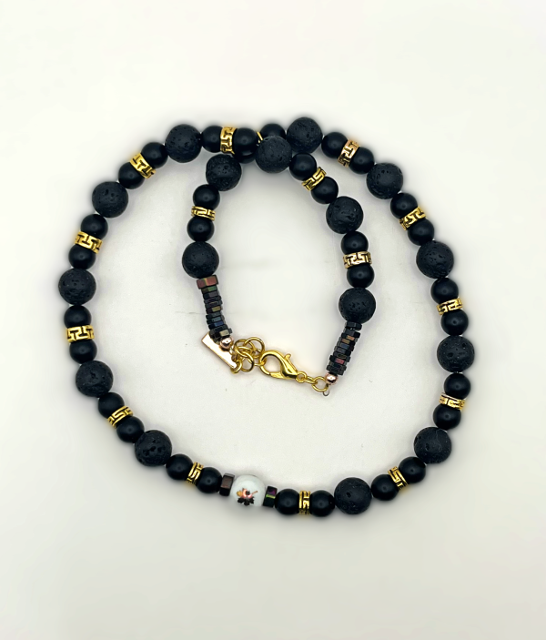 Men’s maple leaf onyx necklace - Image 2
