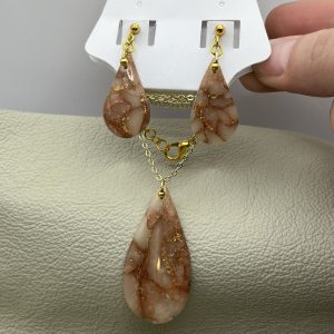Faux Agate Teardrop Set