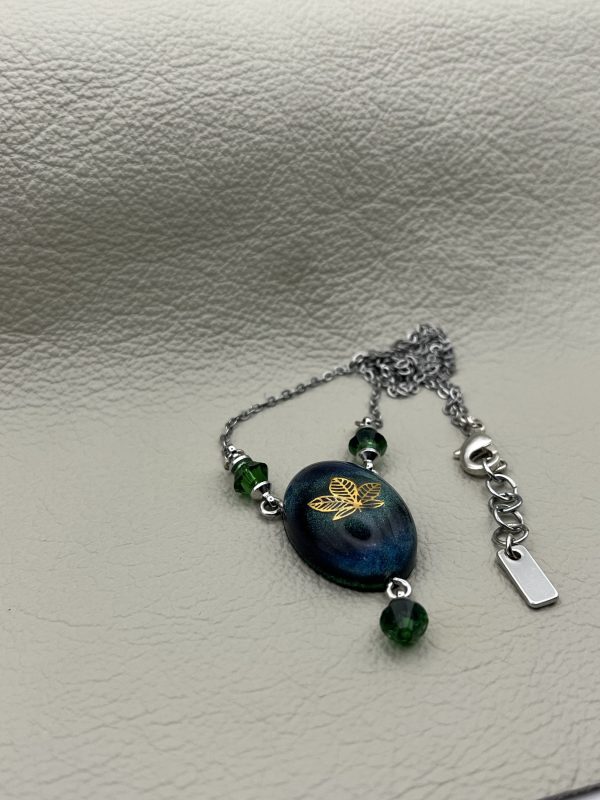 Maple leaf green necklace - Image 5